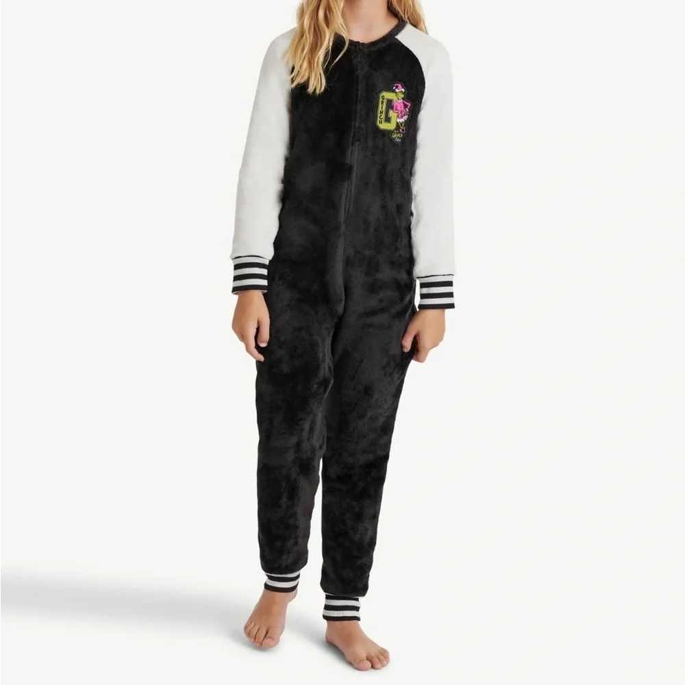 Justice X The Grinch Fleece Pajama Onesie Christmas 10 Girls